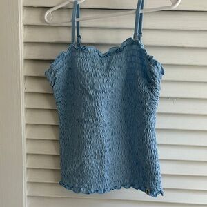Abercrombie & Fitch Light Blue Smocked Ruched Cami, Girls 11/12